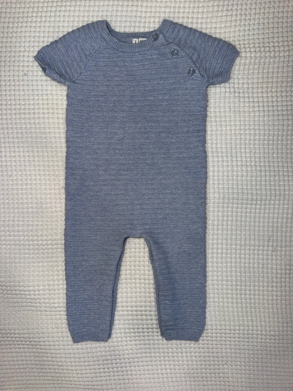 Janie and Jack Baby Blue Knit Romper Size 6–12 Months